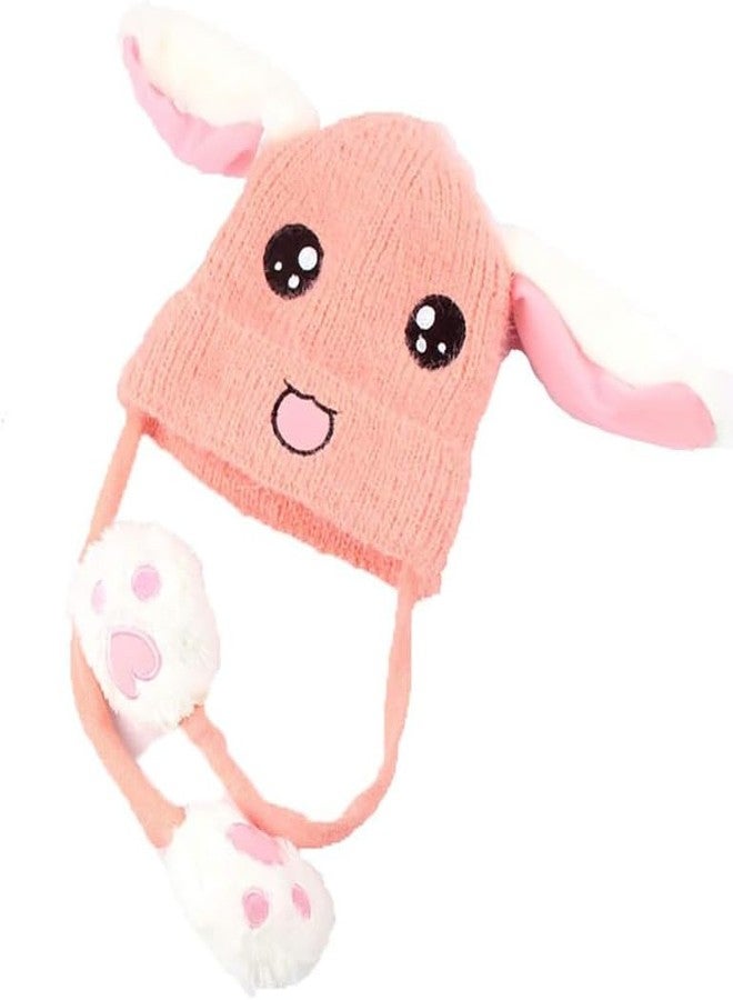 Yanwenx Head Hat Ears Moving Cute Super Soft Plush Animal Hat Gift for Children & Girl_Pink - Image 1
